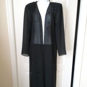 BEAUTIFUL BLACK LONG CAPE  SEE THROUGH GREAT TO WEAR OVER THAT  BEAUTIFUL DRESS